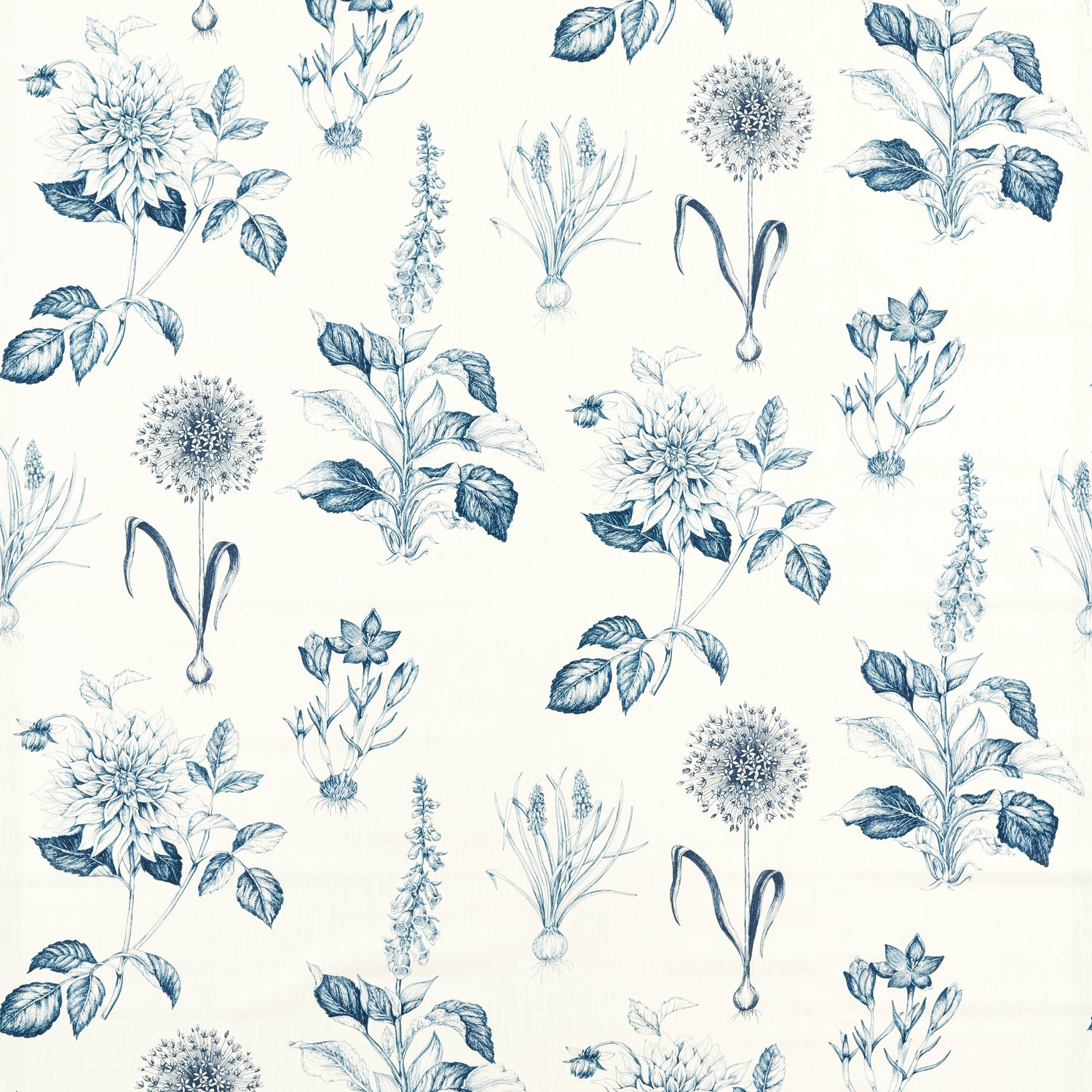 Clarke & Clarke Roseraie Fabric Midnight
