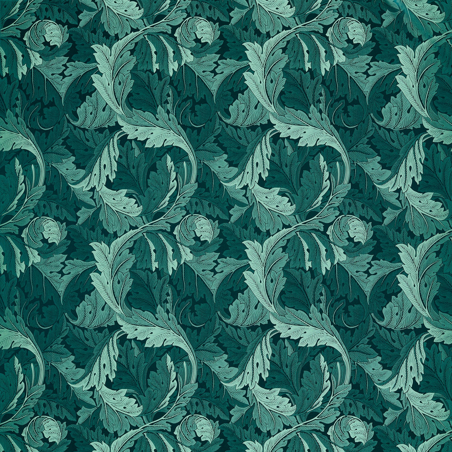 William Morris Acanthus Jacquard Fabric Teal