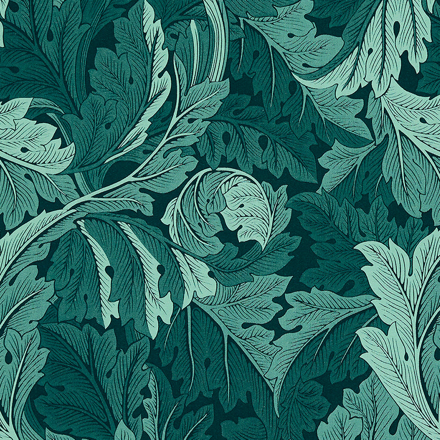 William Morris Acanthus Jacquard Fabric Teal