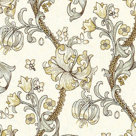 William Morris Golden Lily Embroidered Fabric Dove