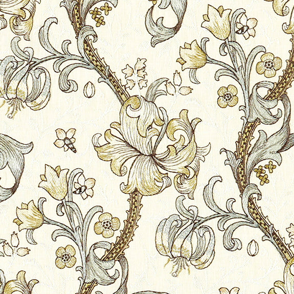 William Morris Golden Lily Embroidered Fabric Dove
