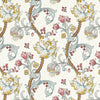 William Morris Golden Lily Embroidered Fabric Plum Denim