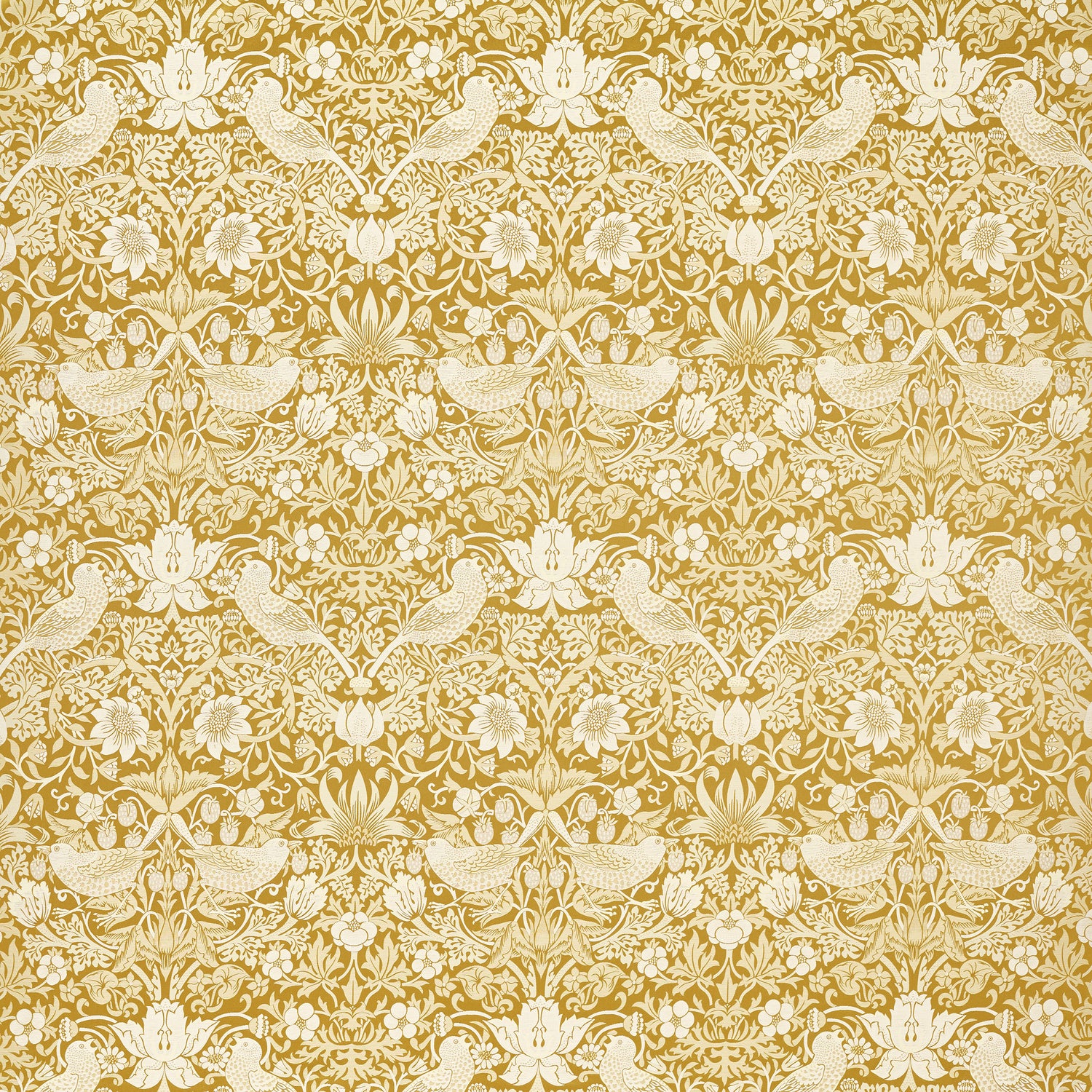 William Morris Strawberry Thief Jacquard Fabric Chartreuse