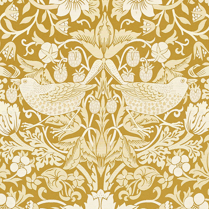 William Morris Strawberry Thief Jacquard Fabric Chartreuse