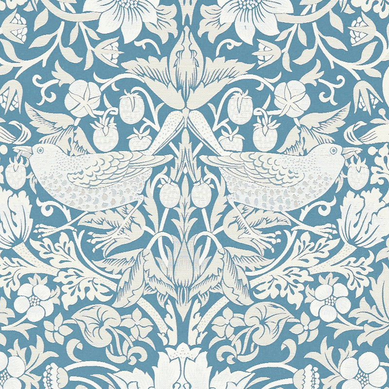 William Morris Strawberry Thief Jacquard Fabric Denim