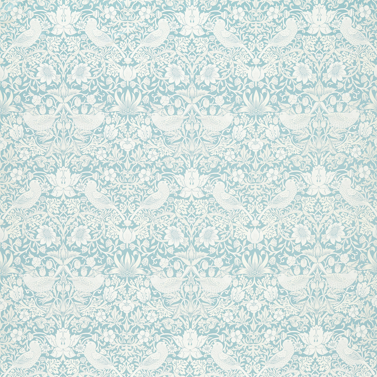 William Morris Strawberry Thief Jacquard Fabric Mineral