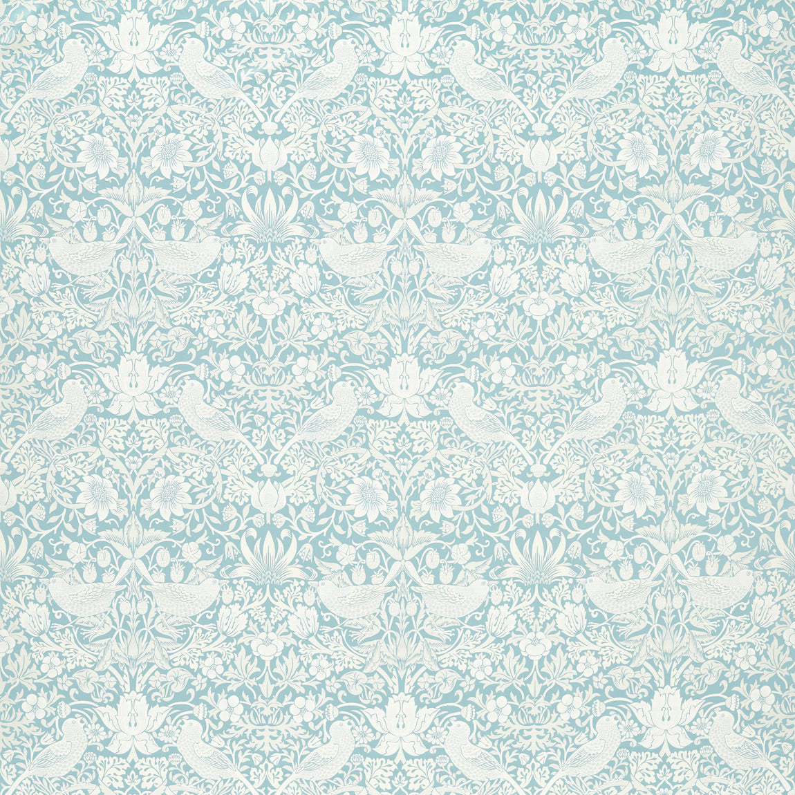 William Morris Strawberry Thief Jacquard Fabric Mineral