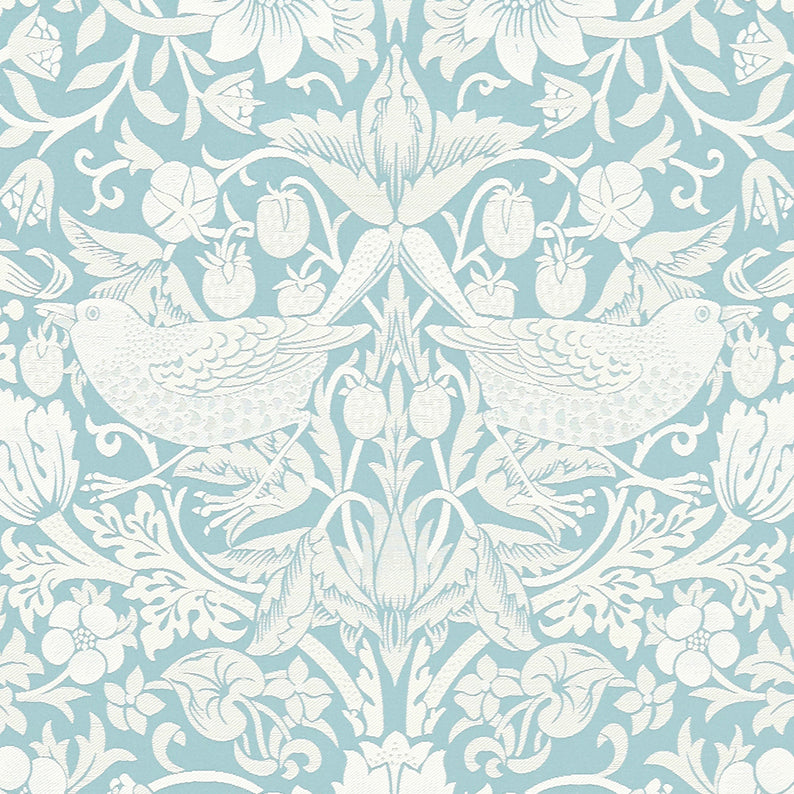 William Morris Strawberry Thief Jacquard Fabric Mineral