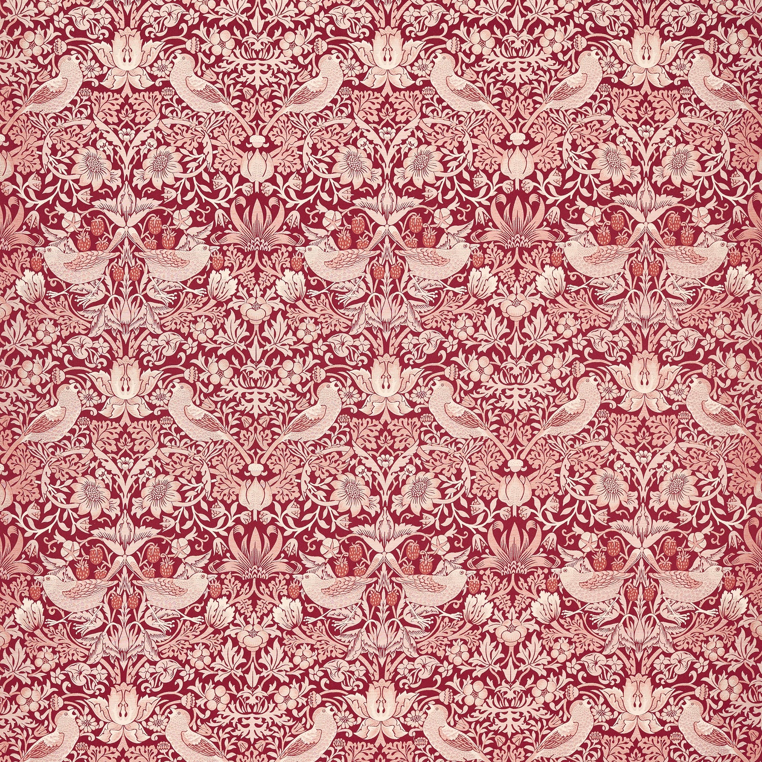 William Morris Strawberry Thief Jacquard Fabric Plum