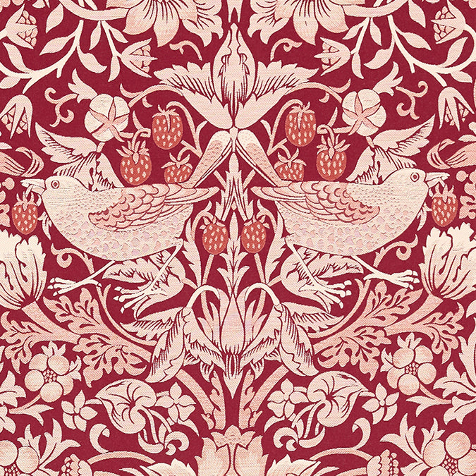 William Morris Strawberry Thief Jacquard Fabric Plum