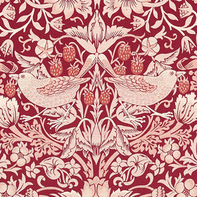 William Morris Strawberry Thief Jacquard Fabric Plum
