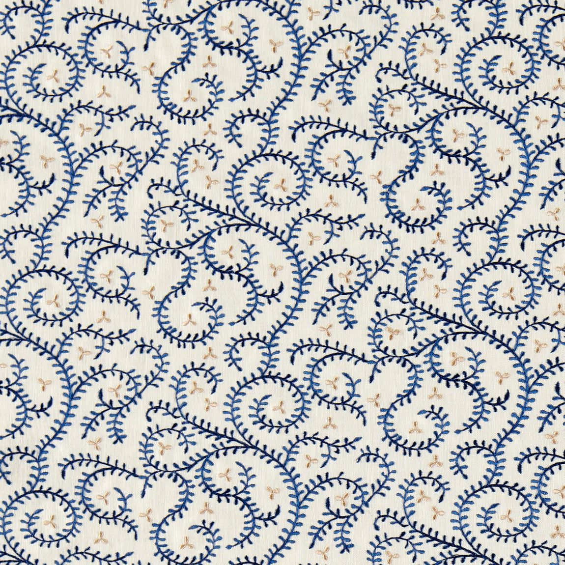 Clarke & Clarke Buta Embroidered Fabric Ink