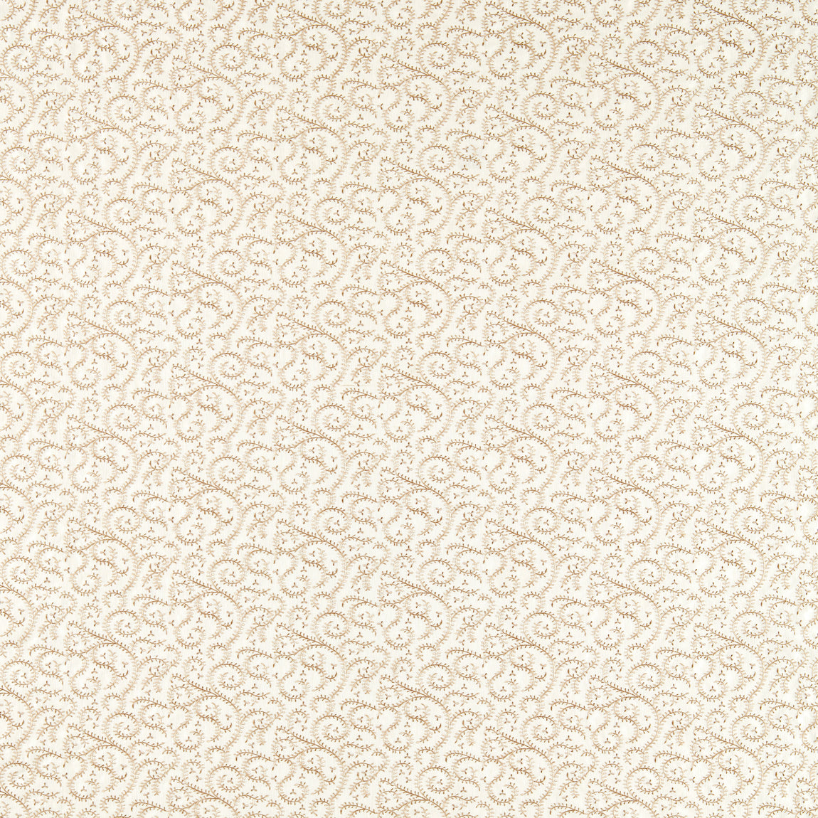 Clarke & Clarke Buta Embroidered Fabric Natural