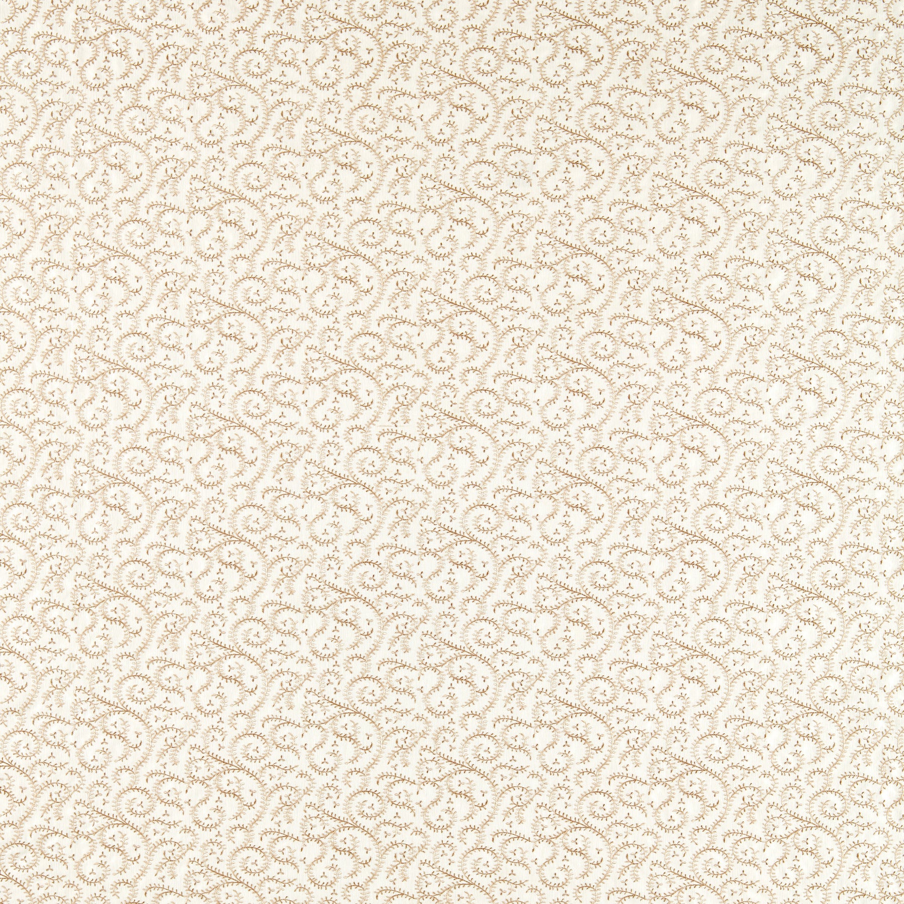 Clarke & Clarke Buta Embroidered Fabric Natural