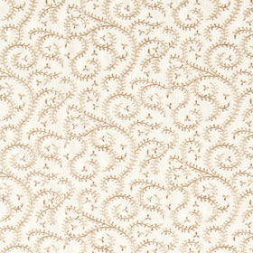 Clarke & Clarke Buta Embroidered Fabric Natural