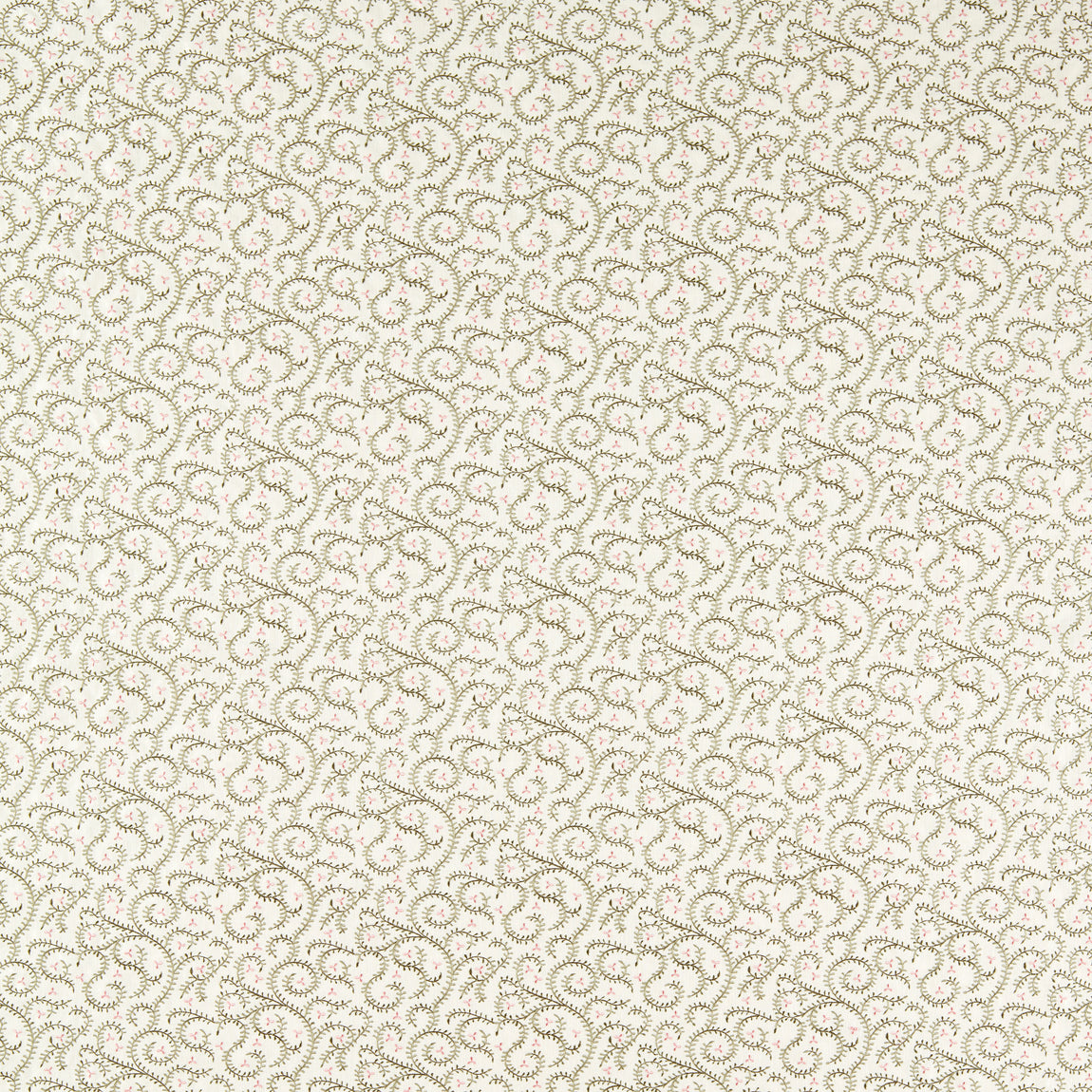 Clarke & Clarke Buta Embroidered Fabric Sage Blush