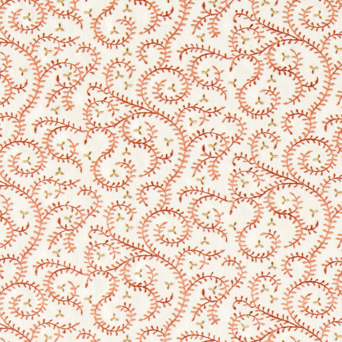 Clarke & Clarke Buta Embroidered Fabric Spice