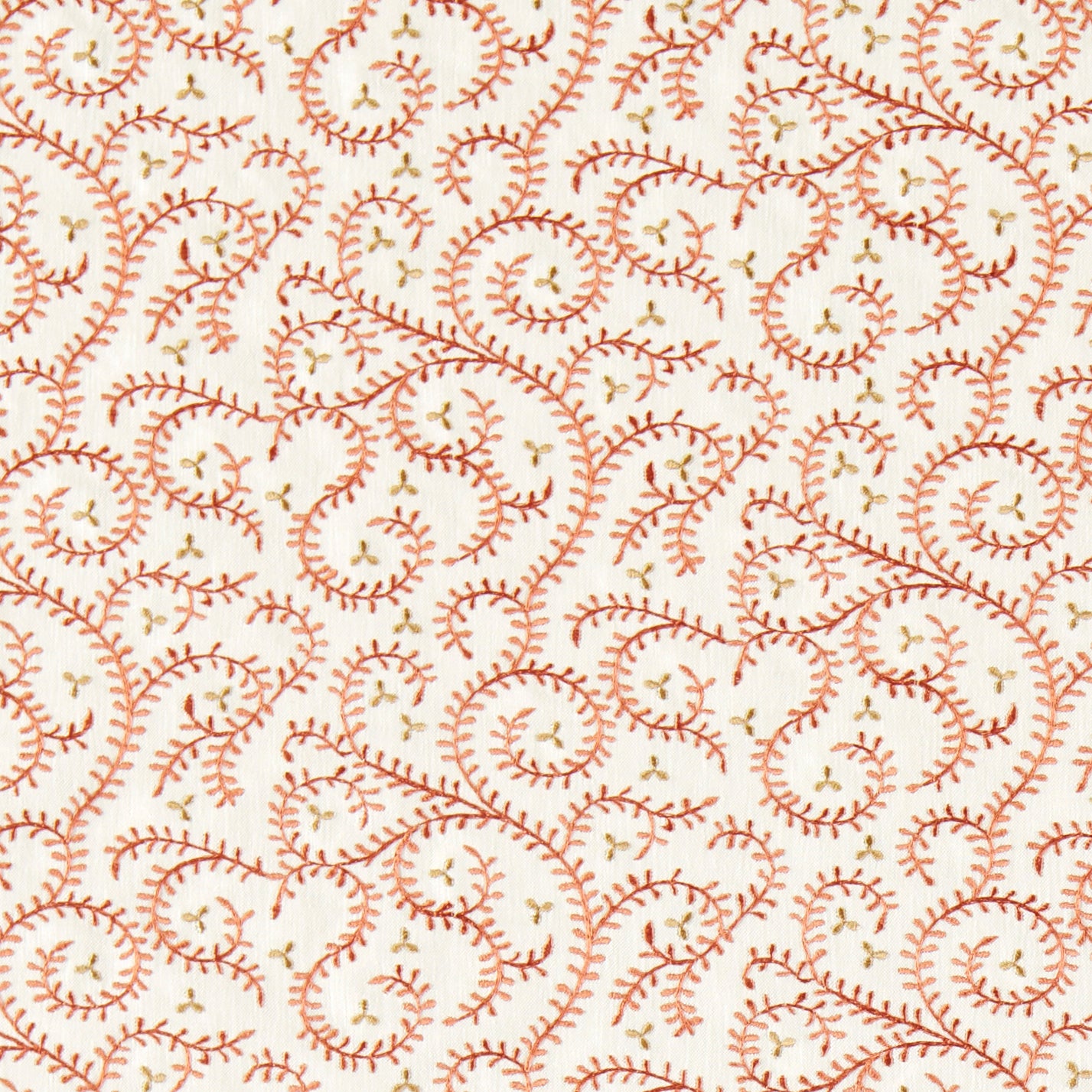 Clarke & Clarke Buta Embroidered Fabric Spice
