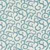 Clarke & Clarke Buta Embroidered Fabric Teal