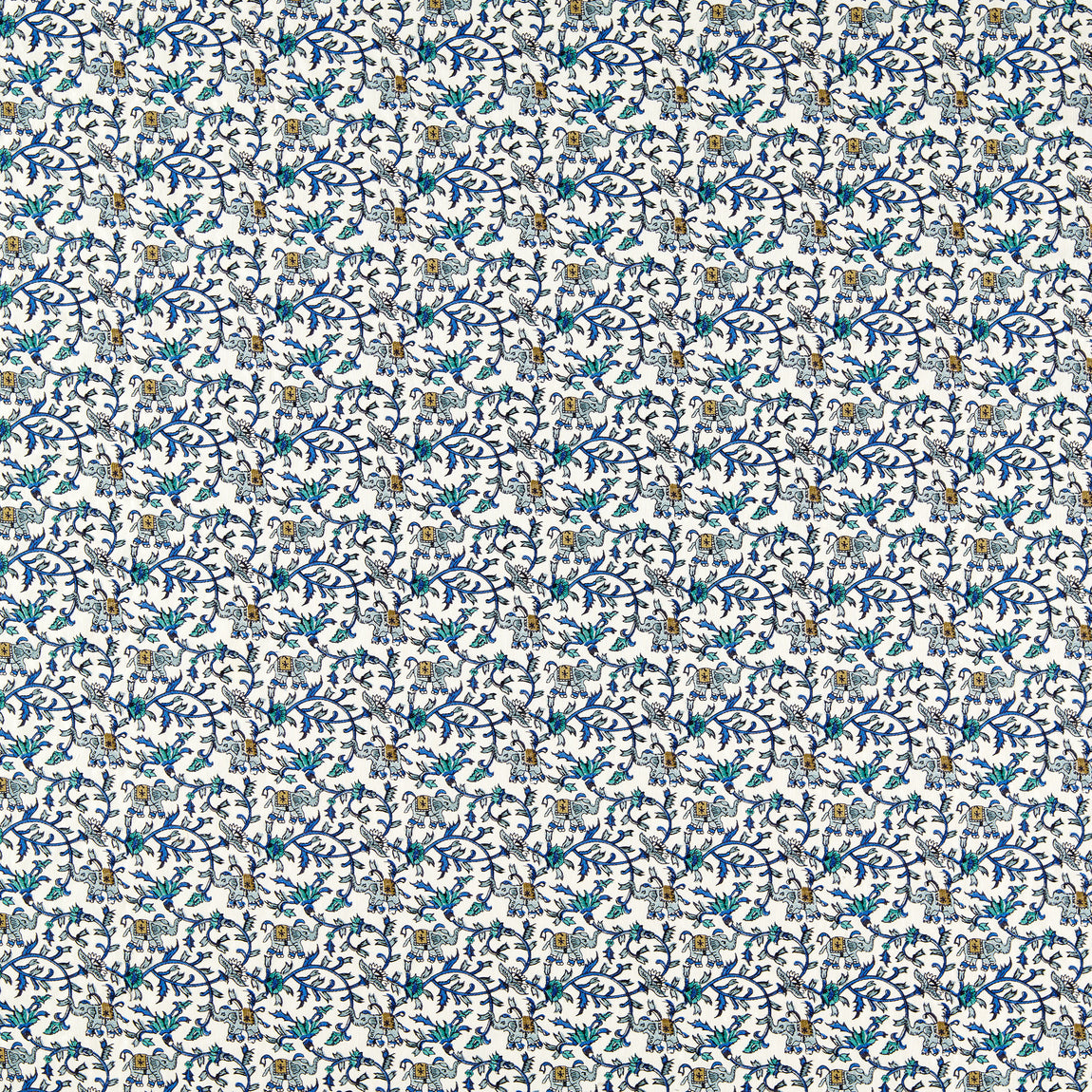 Clarke & Clarke Hathi Embroidered Fabric Cobalt