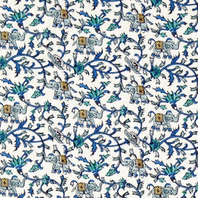Clarke & Clarke Hathi Embroidered Fabric Cobalt
