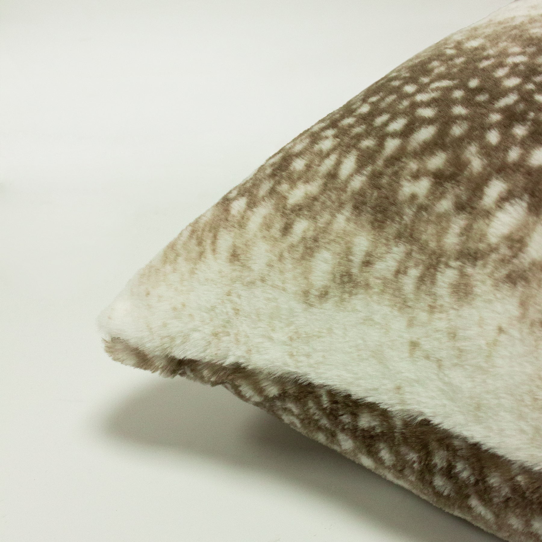 Paoletti Fawn Faux Fur 50cm x 50cm Filled Cushion Brown