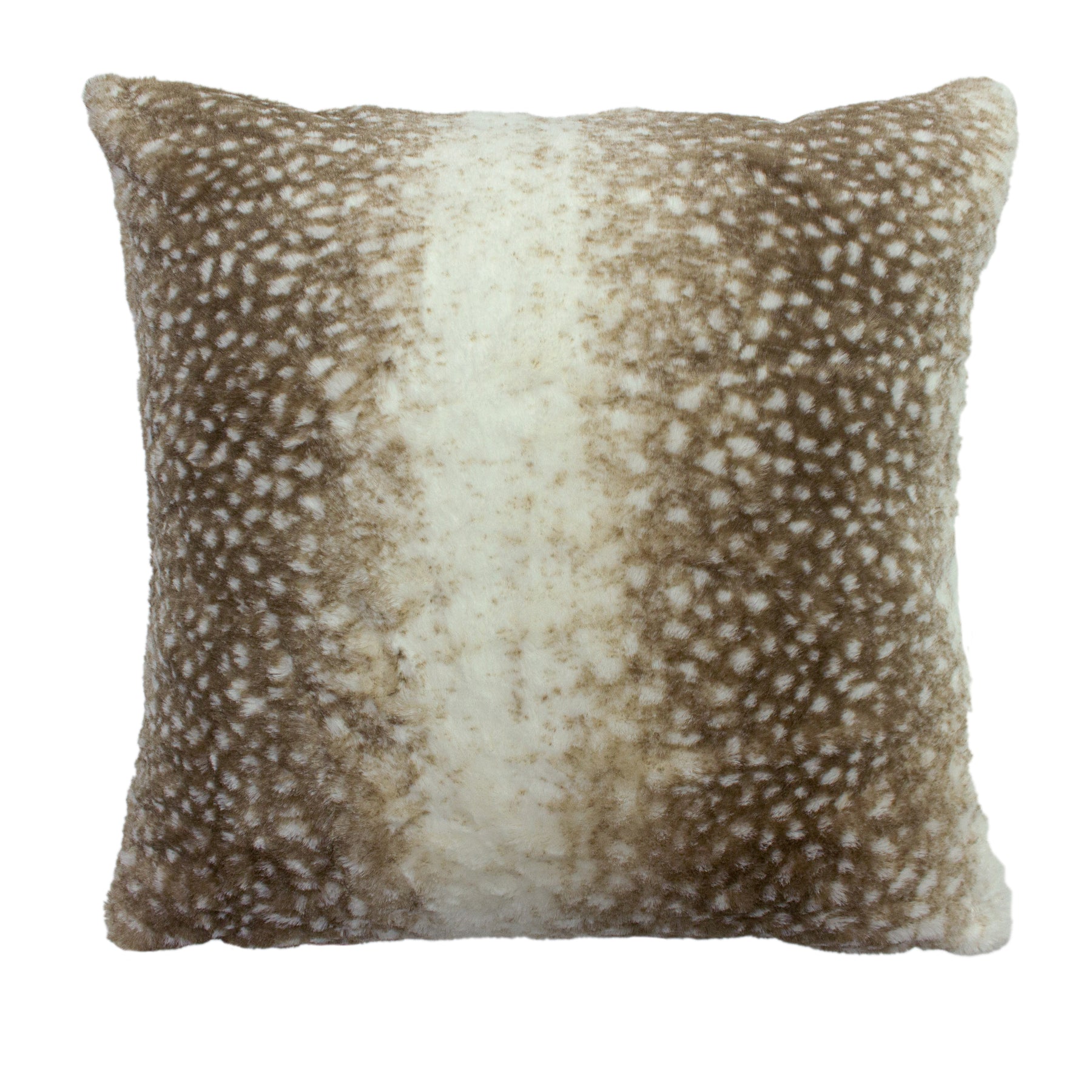 Paoletti Fawn Faux Fur 50cm x 50cm Filled Cushion Brown