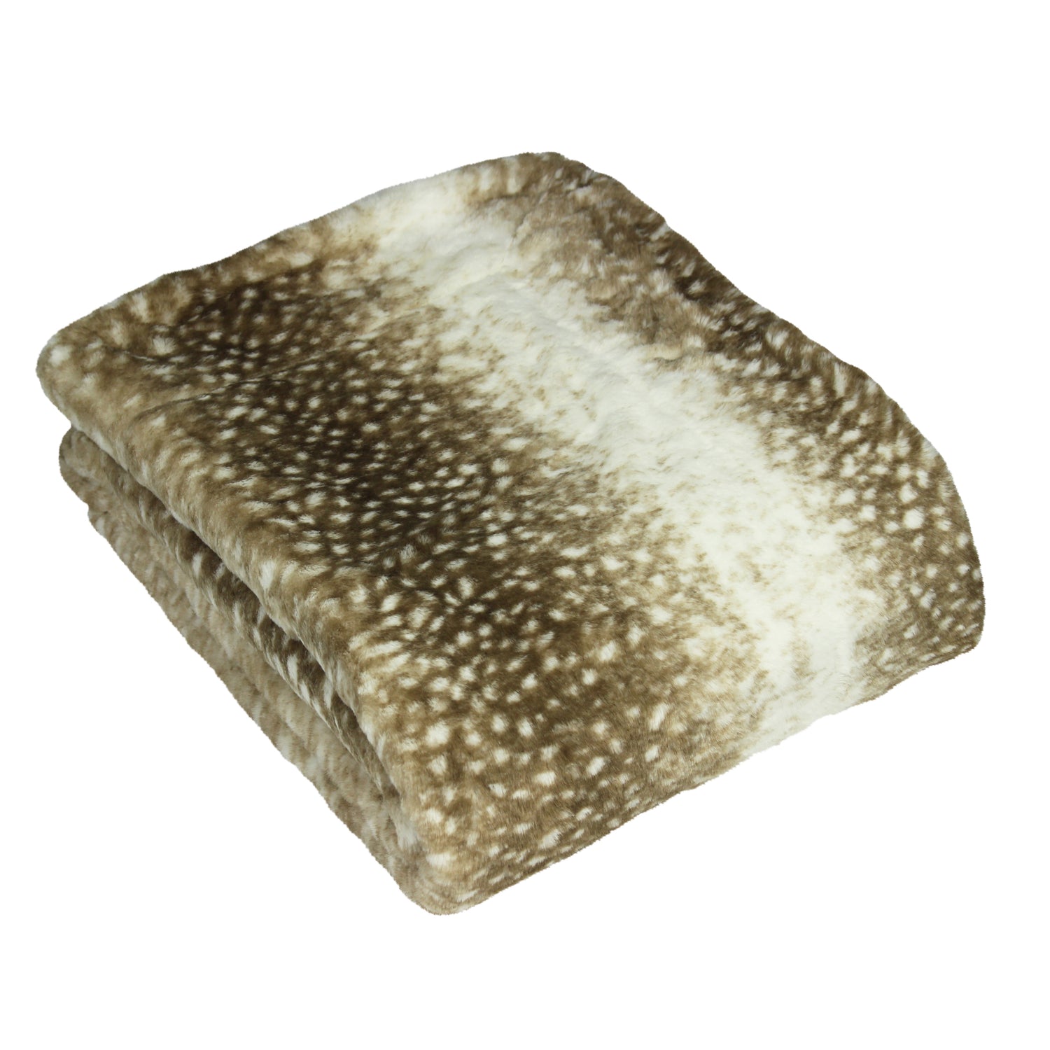 Paoletti Fawn Faux Fur 130cm x 180cm Throw Brown