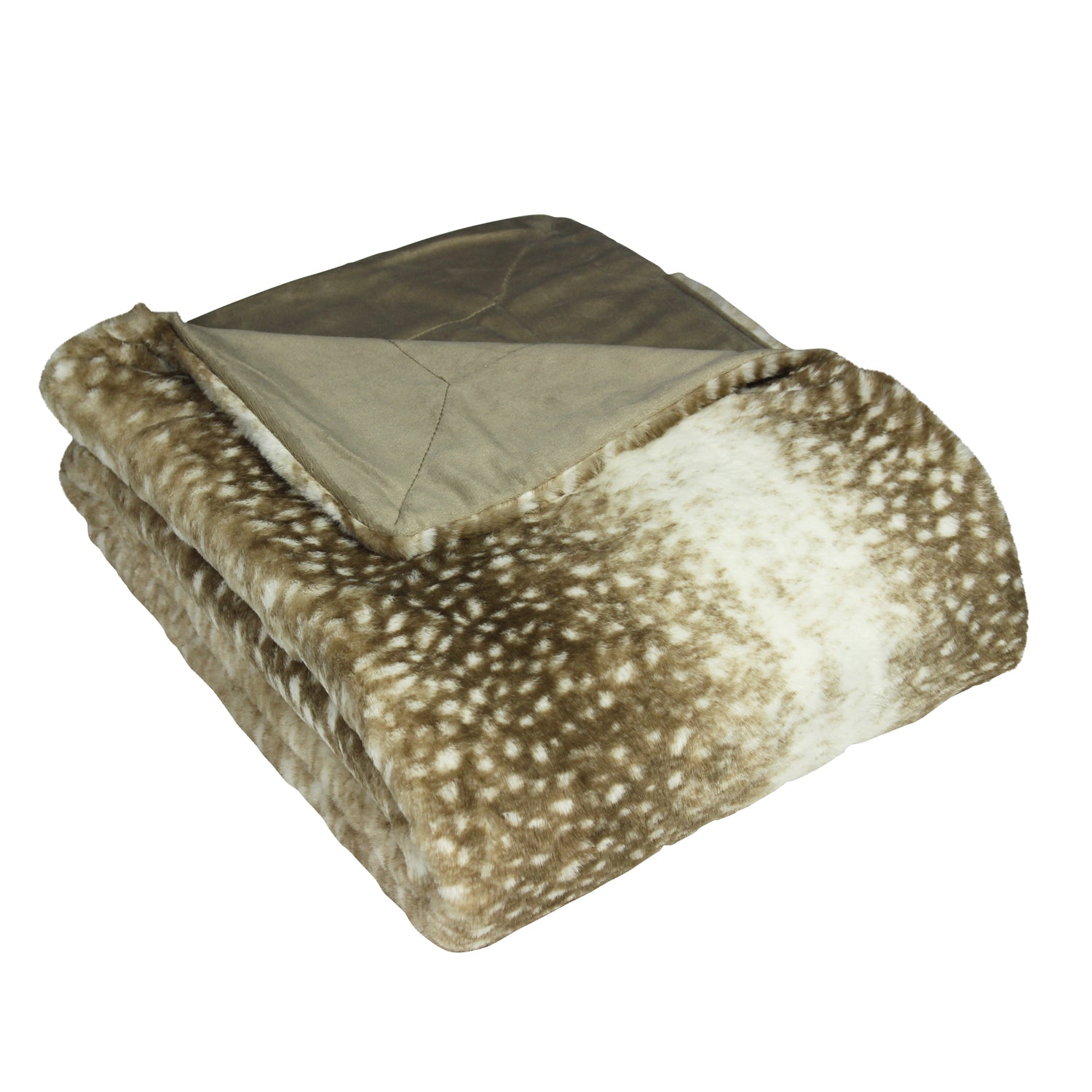 Paoletti Fawn Faux Fur 130cm x 180cm Throw Brown