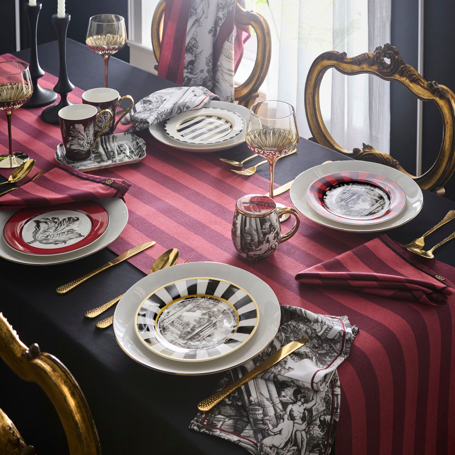 Laurence Llewelyn-Bowen Festivo Porcelain 4 Pack Side Plates Multi