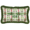 Feeoni Home Sweet Home Embroidered Cotton Filled Cushion 30cm x 50cm Willow Green