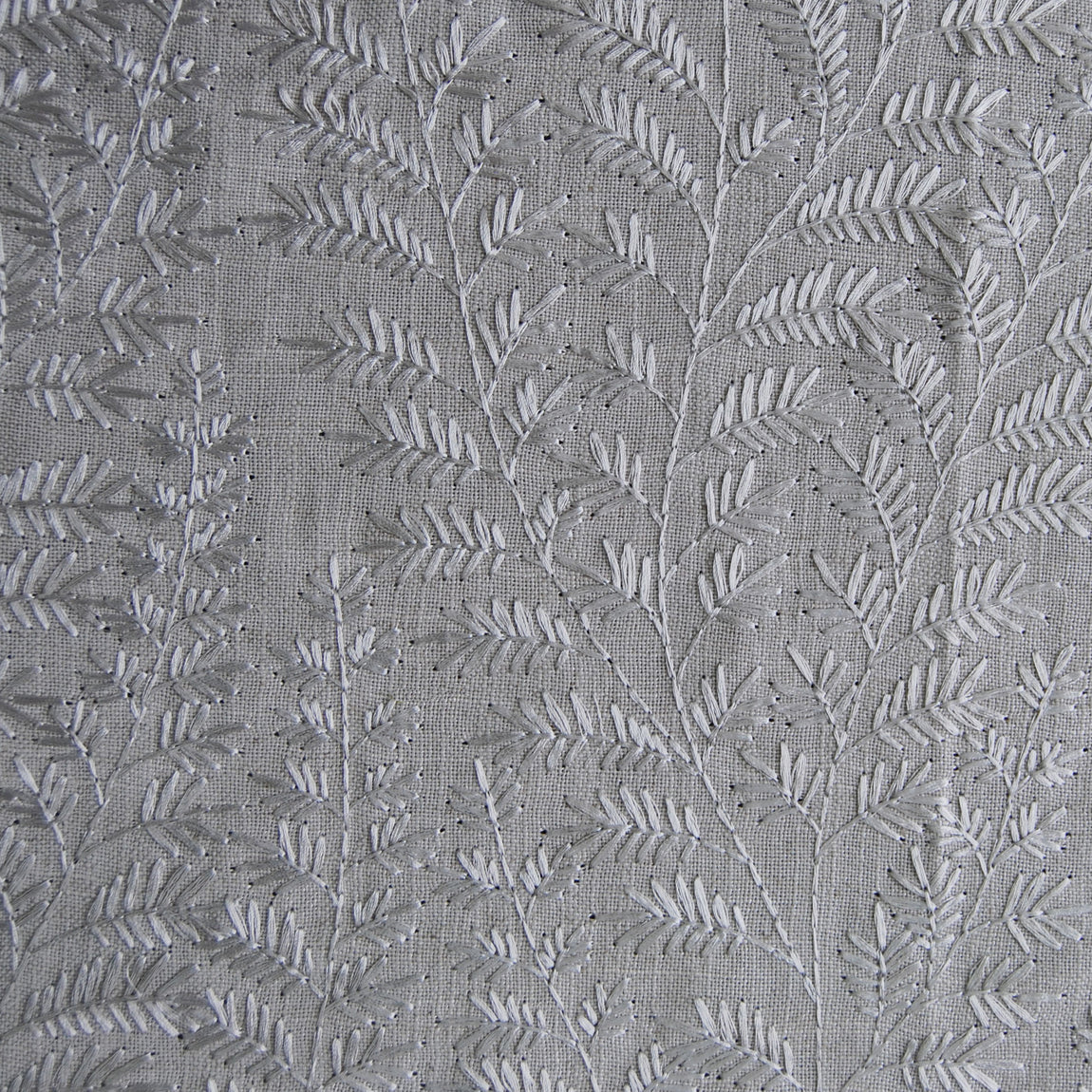 Voyage Maison Fernbank Embroidered Woven Fabric Silver