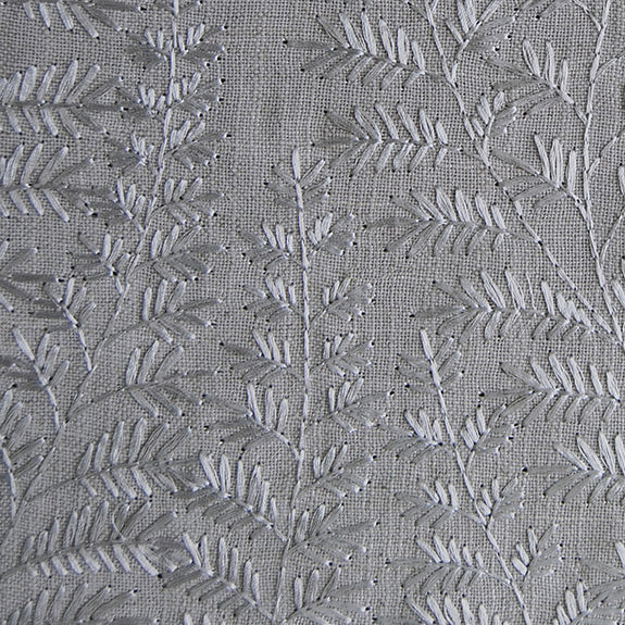 Voyage Maison Fernbank Embroidered Woven Fabric Silver