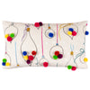Heya Home Festive-Val Baubles Pom-Pom Filled Cushion 30cm x 50cm Multi