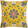 Folk Flora Floral Outdoor Filled Cushion 43cm x 43cm Ochre