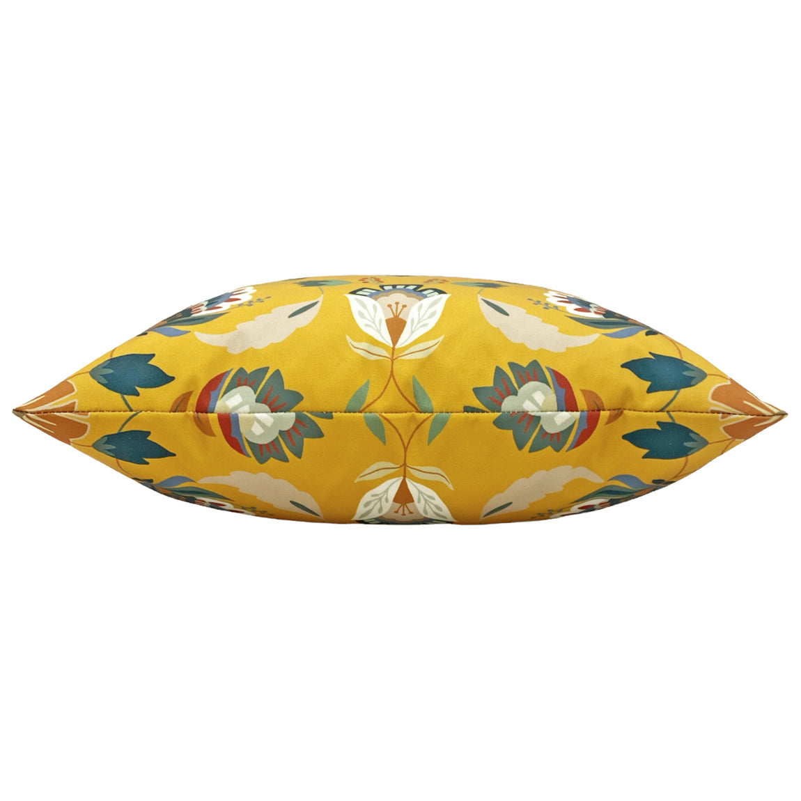 Folk Flora Floral Outdoor Filled Cushion 43cm x 43cm Ochre