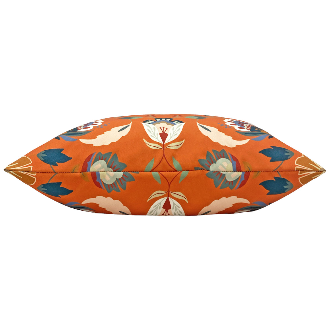 Folk Flora Floral Outdoor Filled Cushion 43cm x 43cm Orange