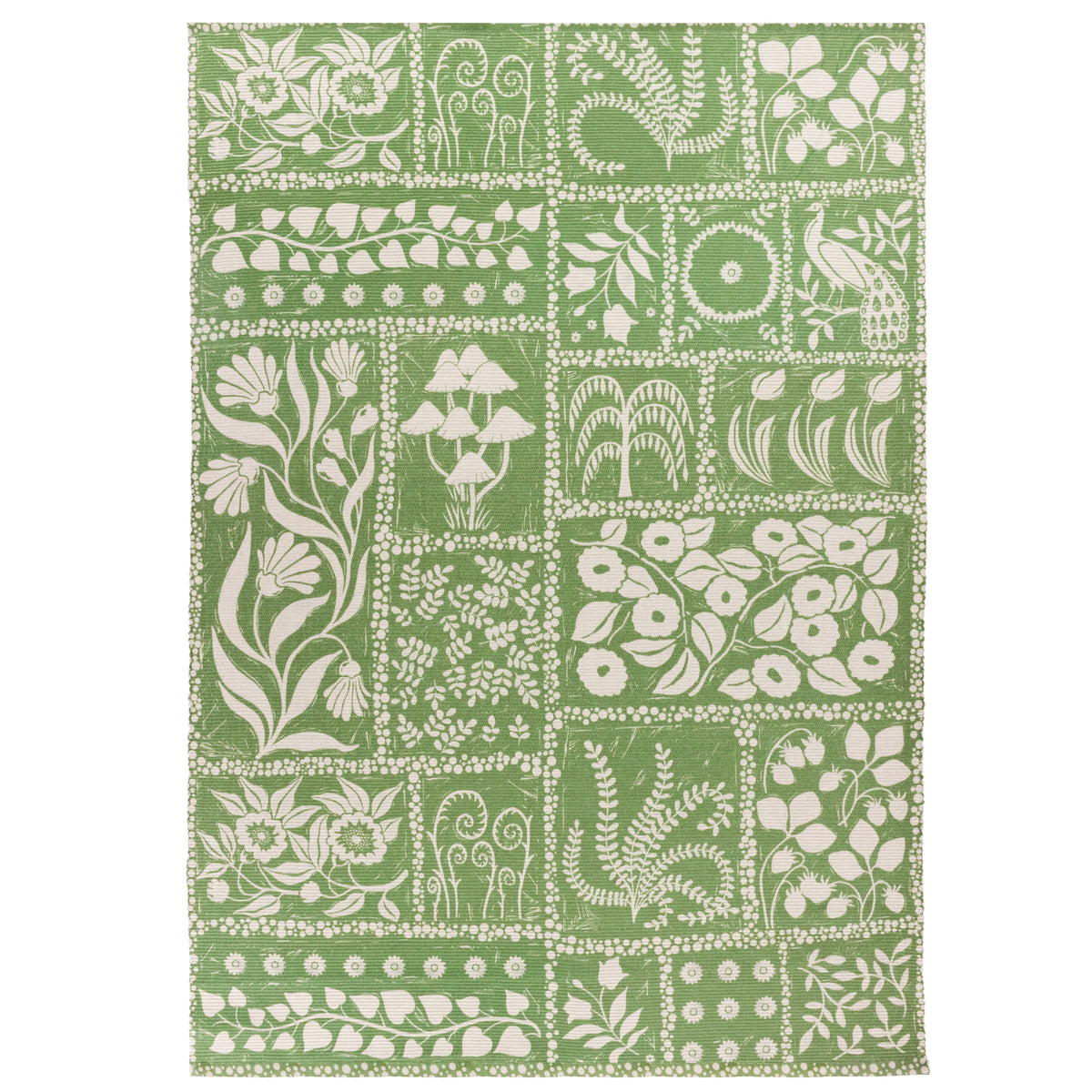 Forage Garden Outdoor Indoor Washable 120cm x 170cm Rug Sage