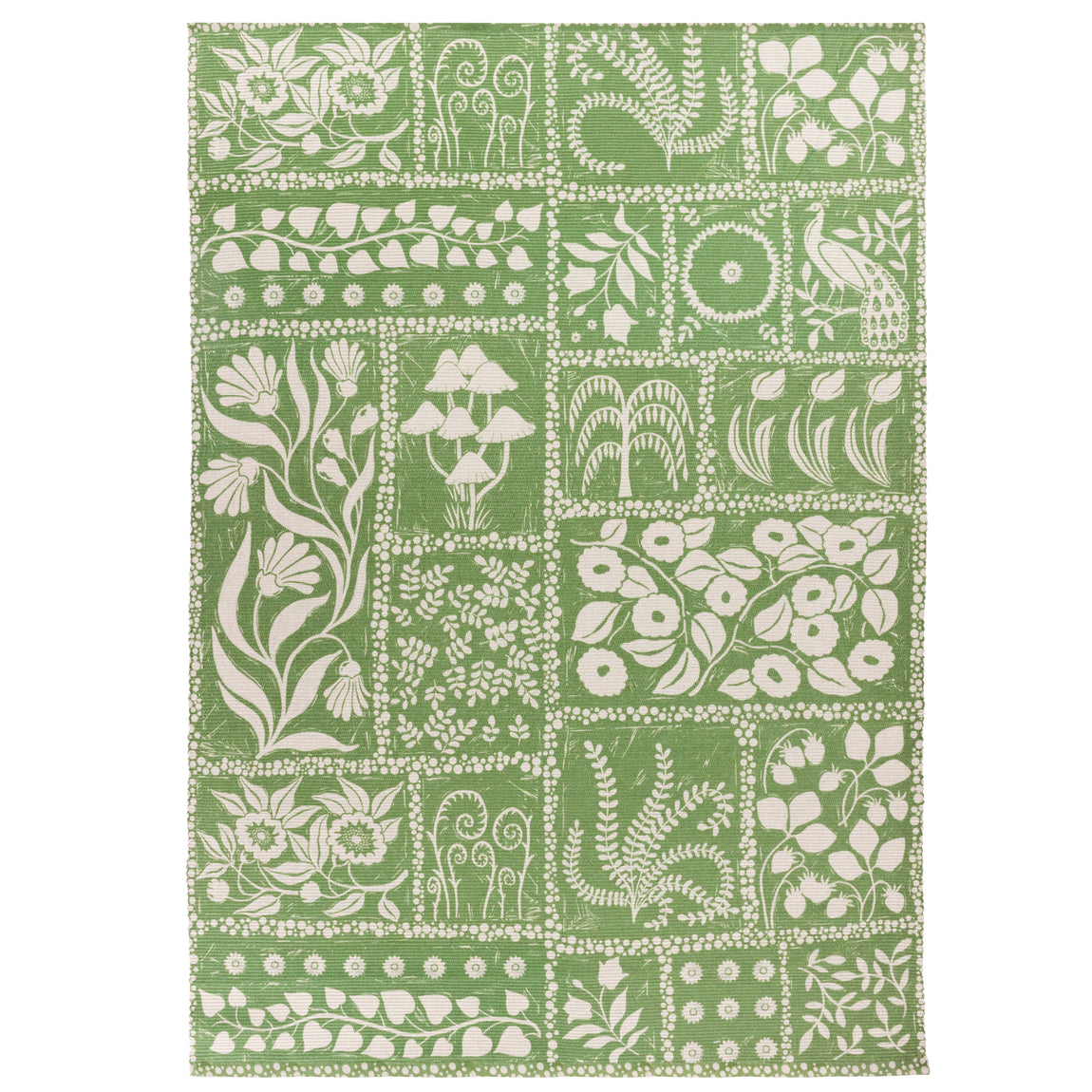 Forage Garden Outdoor Indoor Washable 120cm x 170cm Rug Sage