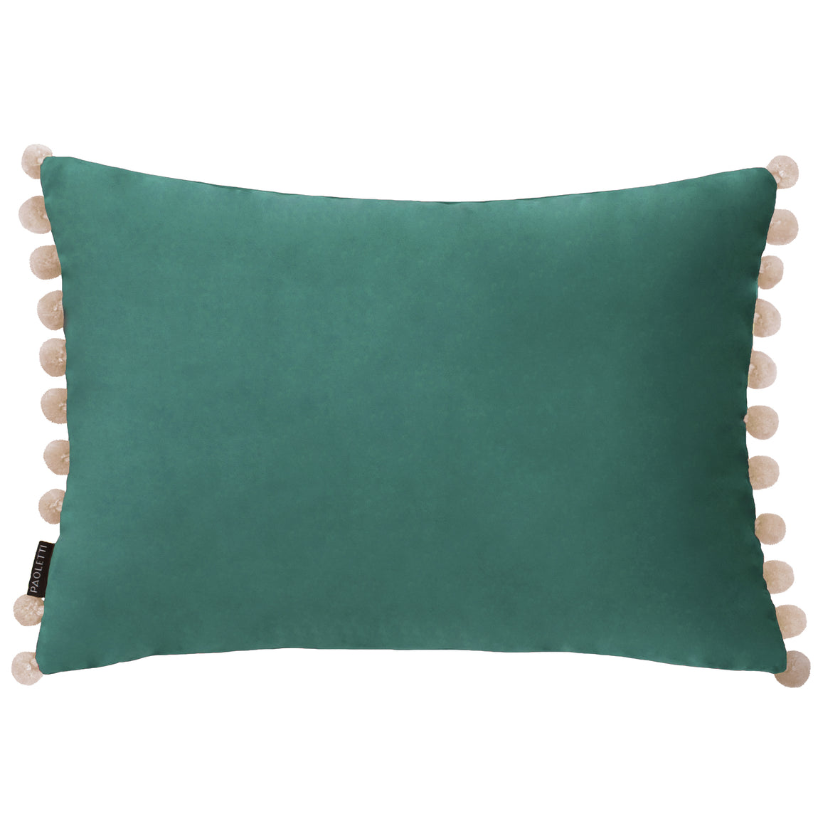 Paoletti Fiesta Velvet Filled Cushion 35cm x 50cm Duck Egg Natural