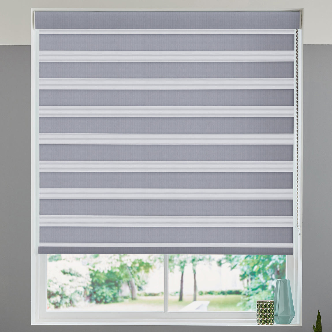 Carlisle Made to Measure Day Night Blind Smokey Blue
