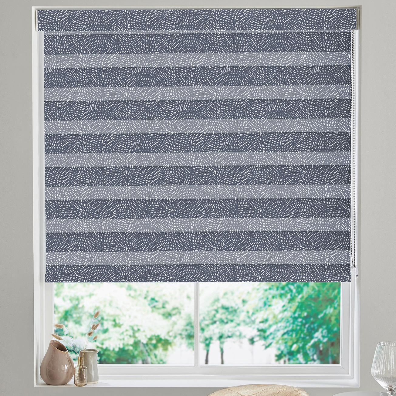 Swirl Made to Measure Day Night Blind Navy