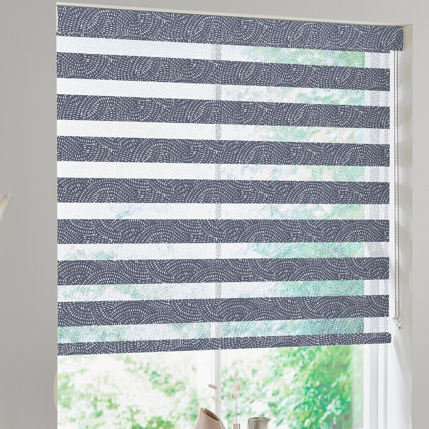 Swirl Made to Measure Day Night Blind Navy