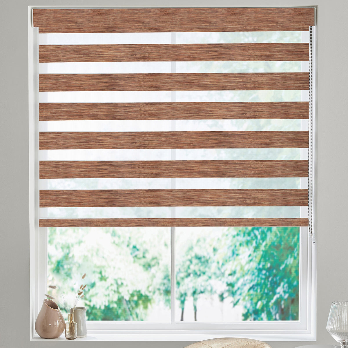 Nura Made to Measure Day Night Blind Teak