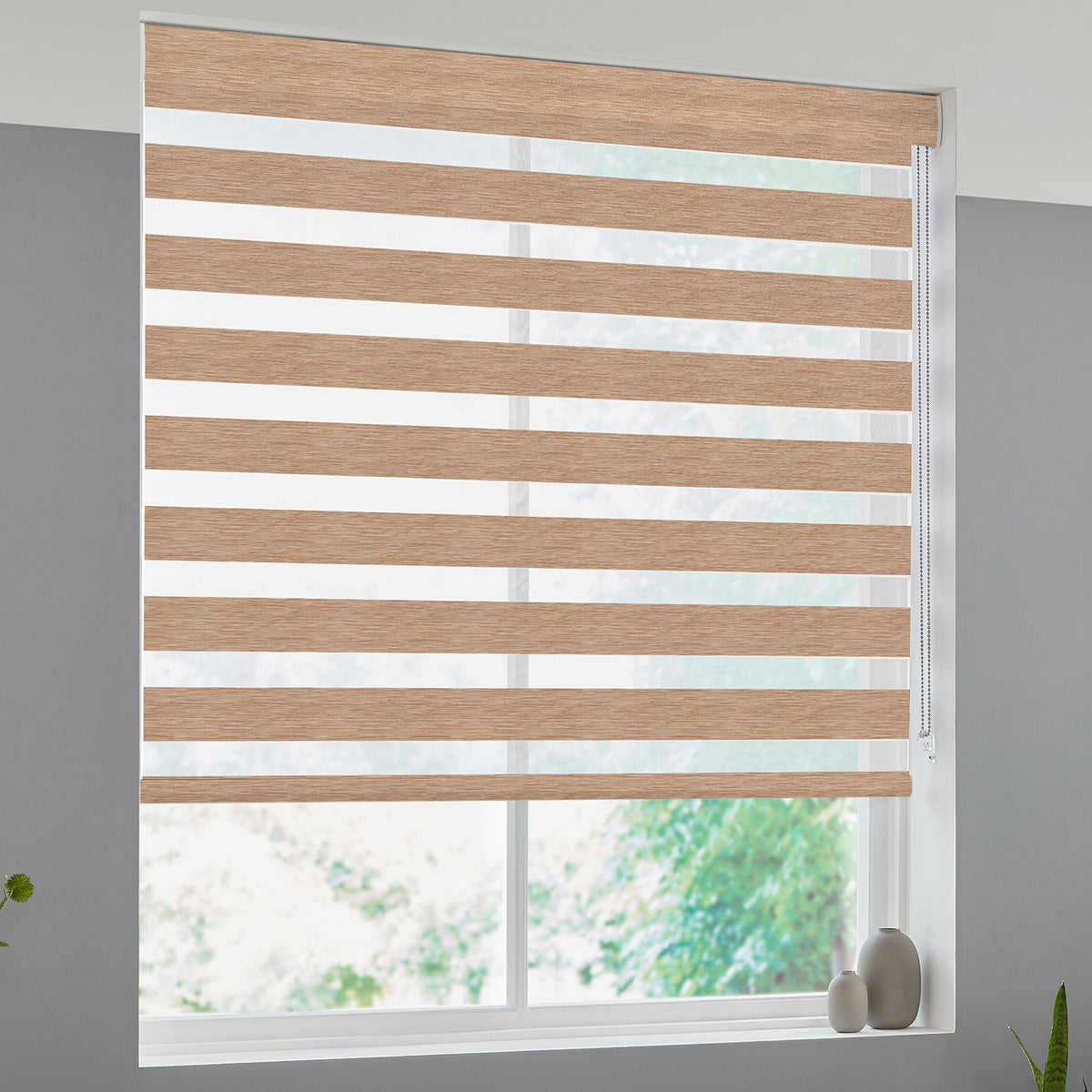 Nura Made to Measure Day Night Blind Bark