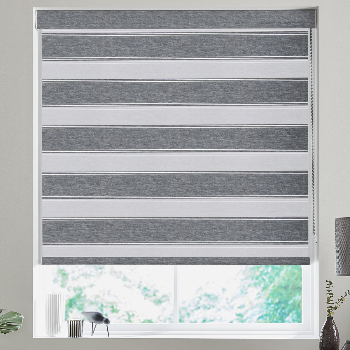 Zura Made to Measure Day Night Blind Charcoal