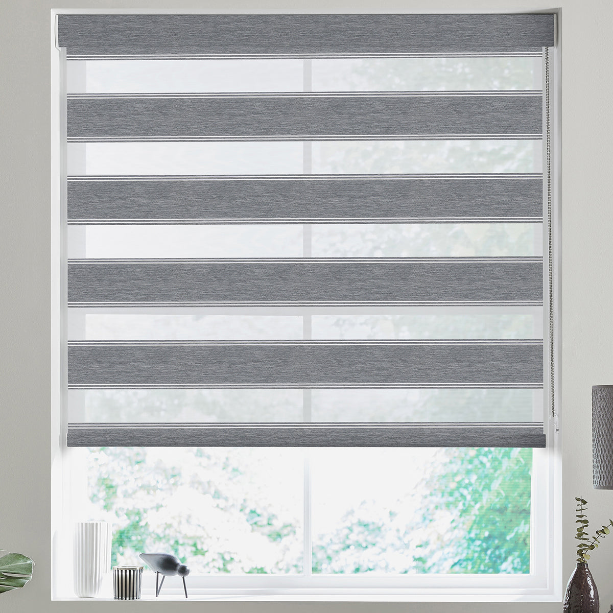 Zura Made to Measure Day Night Blind Charcoal