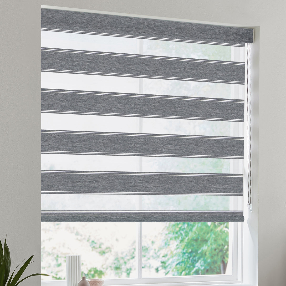 Zura Made to Measure Day Night Blind Charcoal