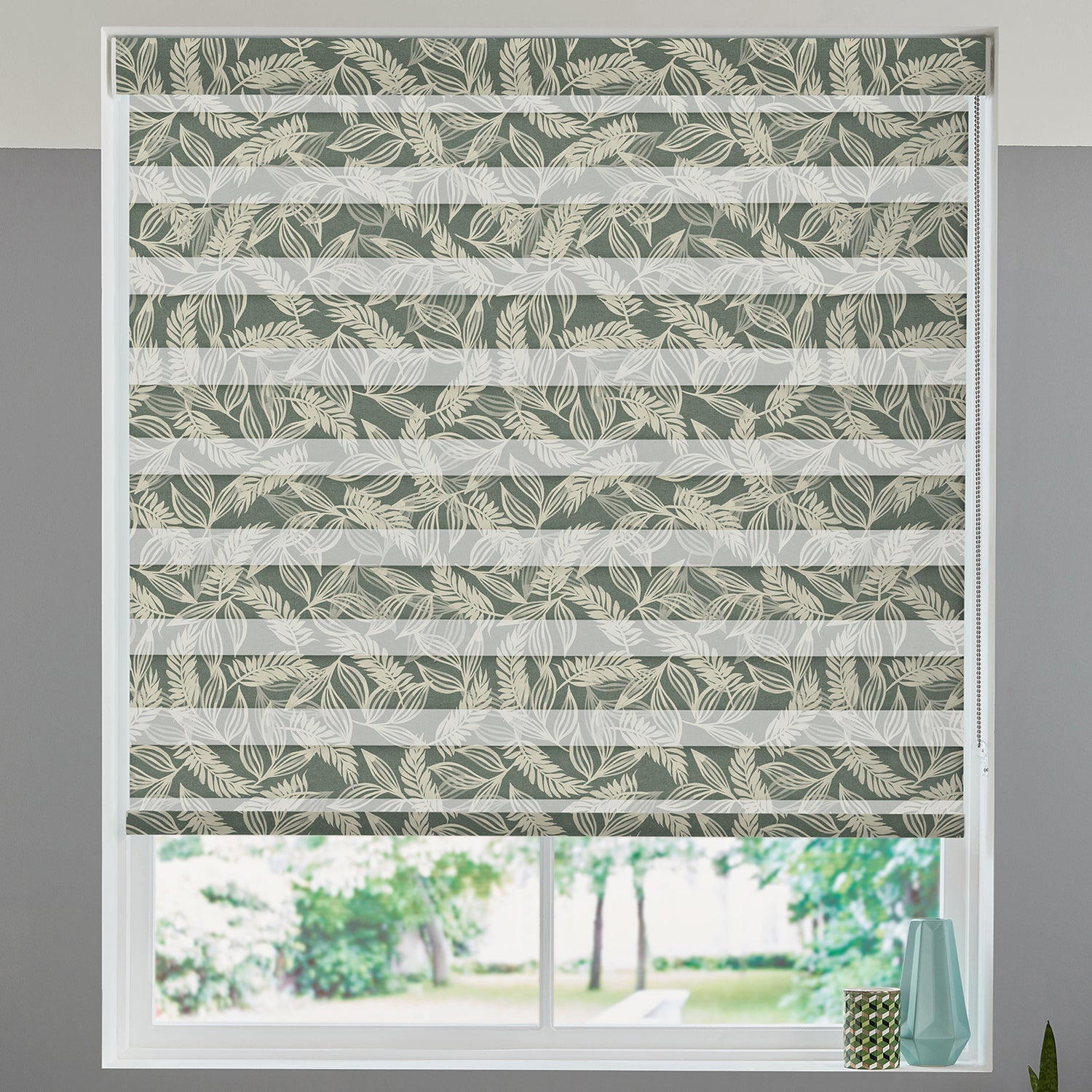 Foliage Made to Measure Day Night Blind Olive