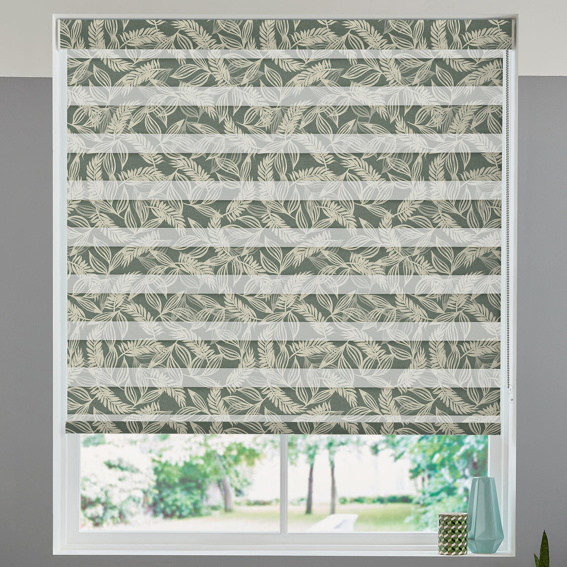 Foliage Made to Measure Day Night Blind Olive